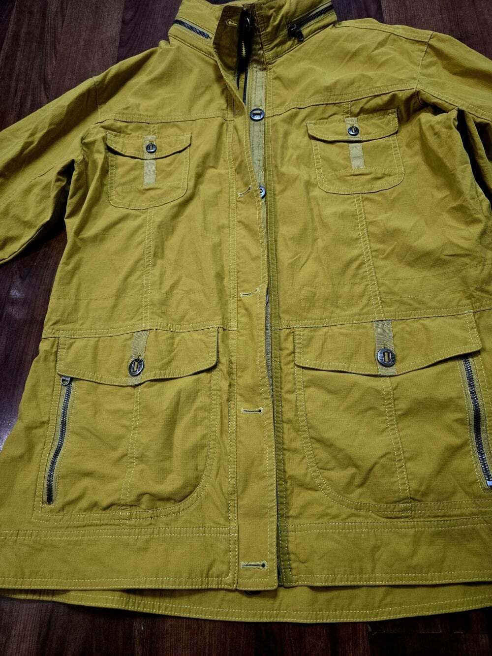 Kuhl Rekon Mustard Jacket Full Zip Hooded Utility Military Moisture-Wick Shacket - Picture 4 of 15